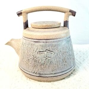 Rare Unique Collectible Decorative Studio Art Pottery  Artist Signed Teapot